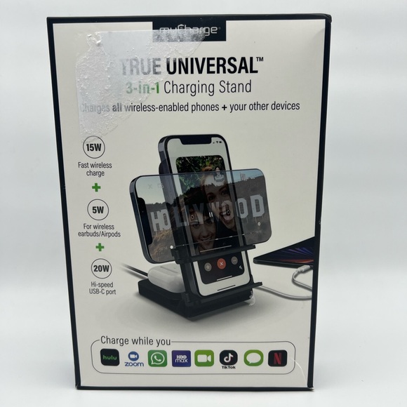 MyCharge True Universal 3-in-1 Wireless Charging Stand for iPhones Airpods 20W - Picture 9 of 12